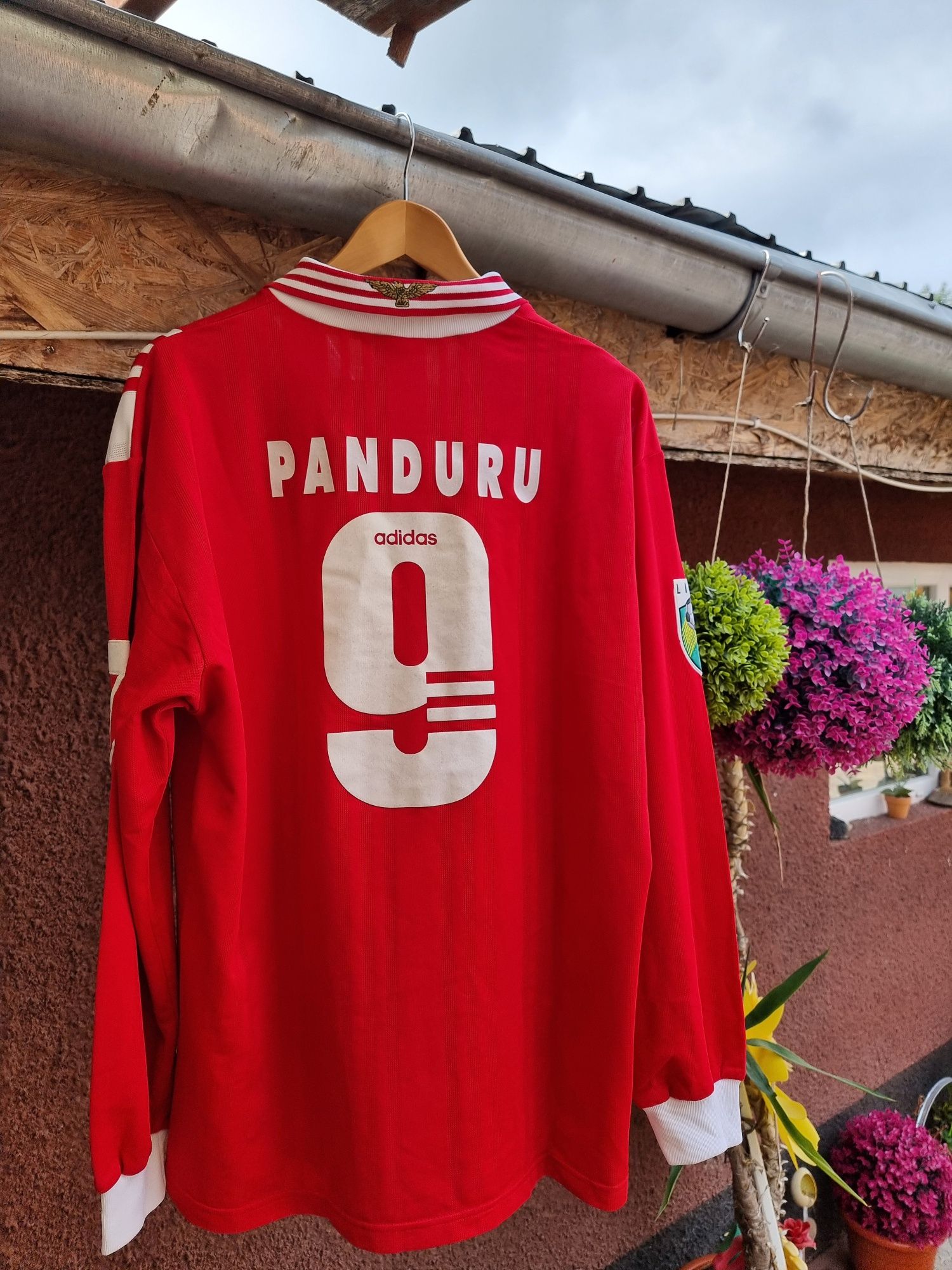 „Tricou vintage Benfica Adidas original 1995-1996 Panduru #9 rar”
