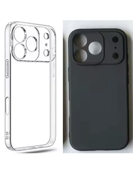 Husa Silicon Clara/Neagra Iphone 12/13/14/15/16E/17 PRO MAX PLUS AIR