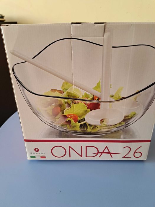 Borgonovo Italy - Купа за салата Onda 26 с два прибора за сервиране