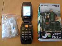 Нов Ударо,Прахо и Влагоустойчив Телефон SERVO V7 с 3 сим карти