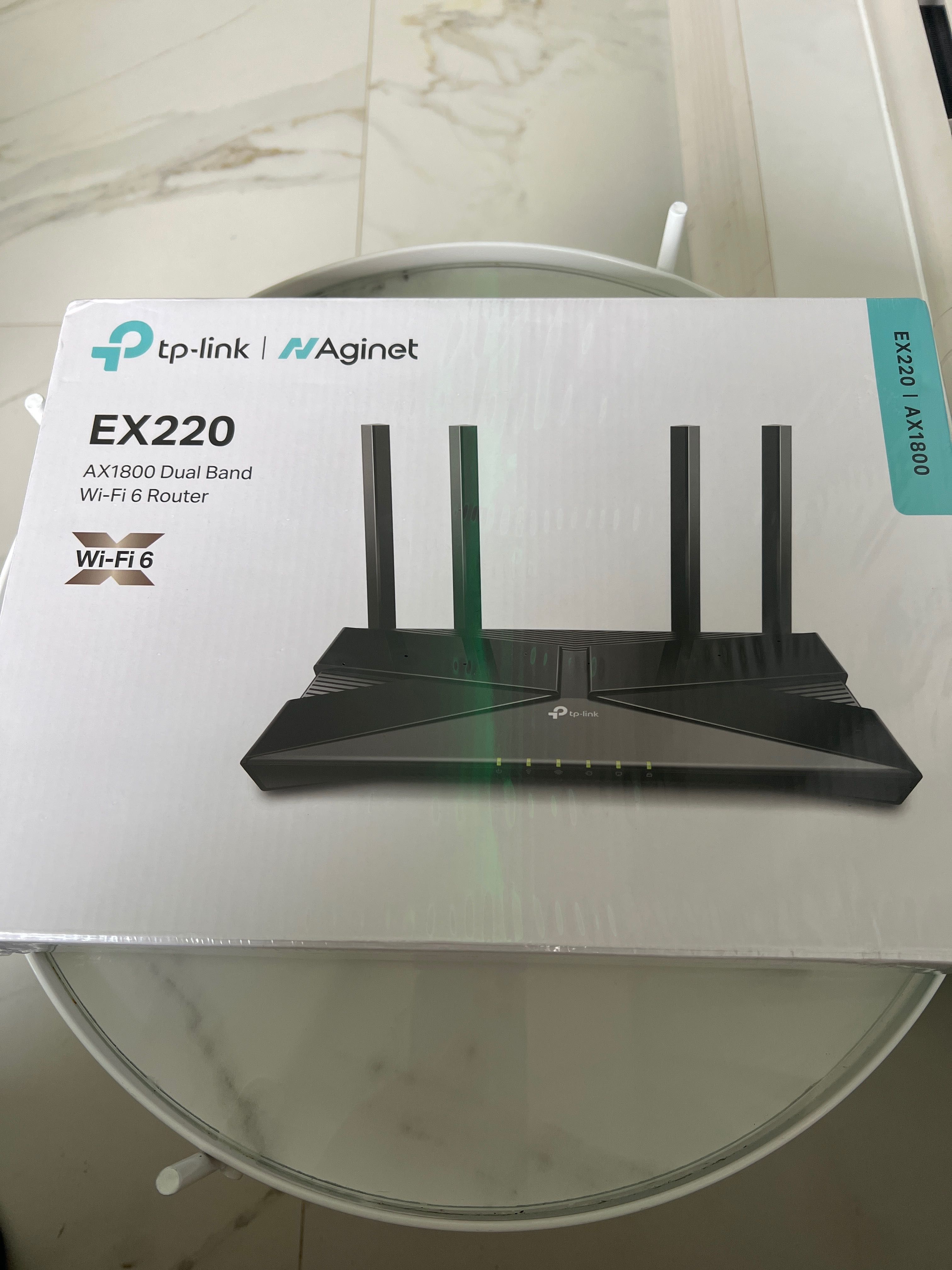 Чисто нов неотварян рутер TP-LINK EX220 AX1800 Dual Band WiFi 6