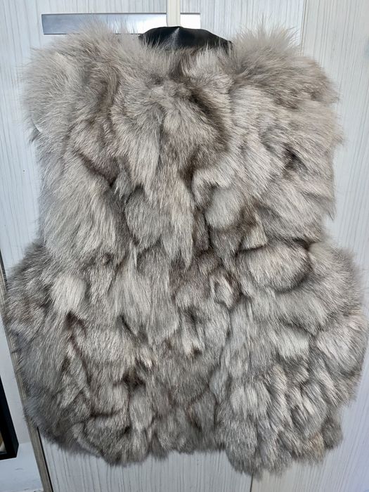 Vand vesta blana naturala+piele/haina scurta blana naturala