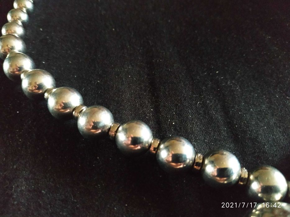 Колие сърце сребрист ефект