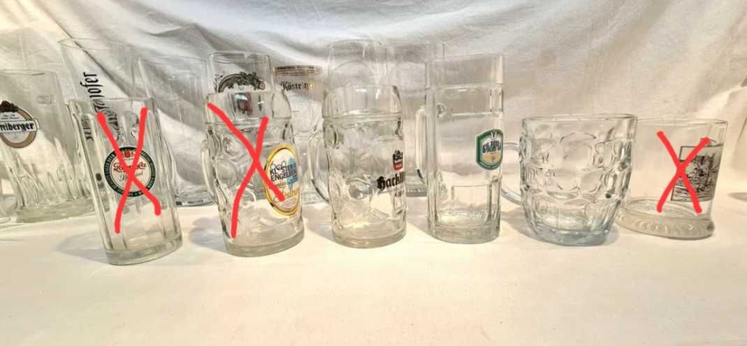 Различни чаши за бира 0,2мл, 0,4мл, 0,5мл.