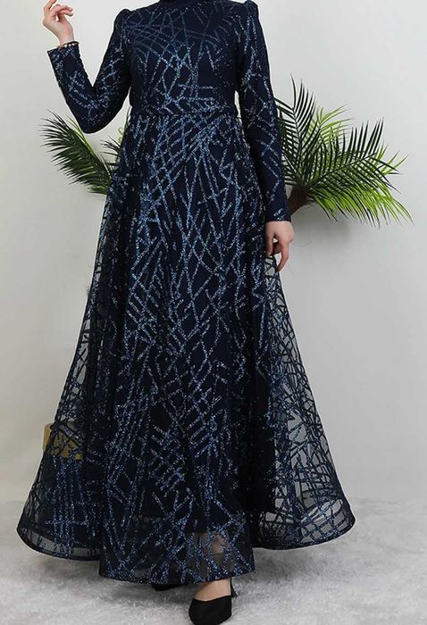 Рокля официална тъмно синя