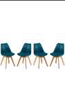 Set 4 scaune dining/bucatarie Kring Havana Verde Turcoaz