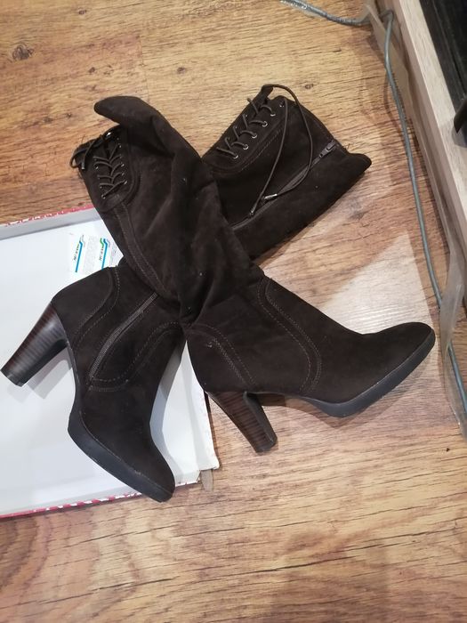 Продам зимние сапоги, на каблуке