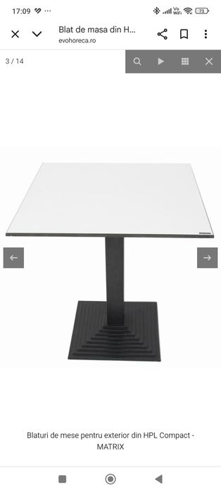 vand set 5 scaune si masa ALUMINIU si blat HPL