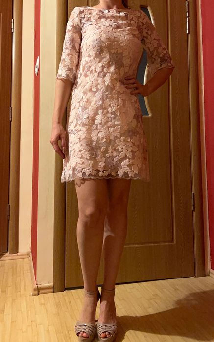 Rochie ocazie roz deschis dantela, mărime S