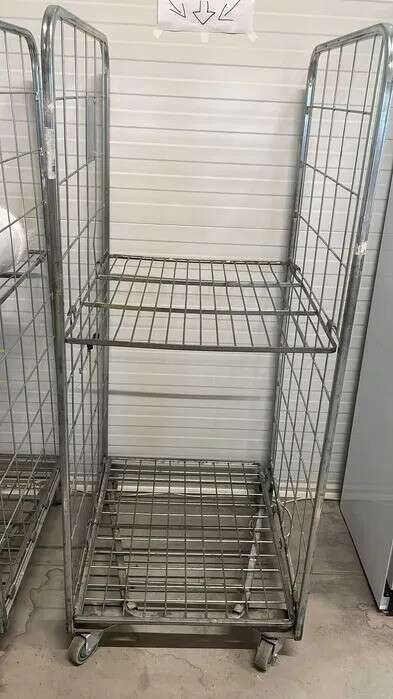 Carucior metalic pliabil 80x80x180 cm cu polita