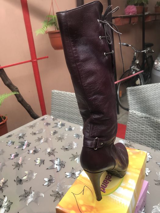 Cizme din piele elegante, cu toc