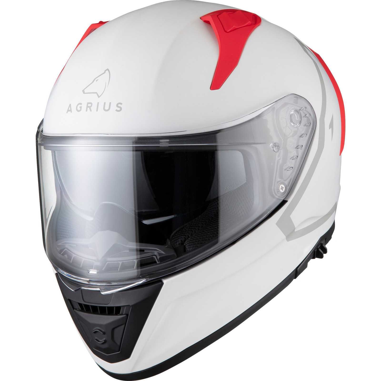 Casca moto integrala full face Agrius Storm Shield Alb - cu ochelari