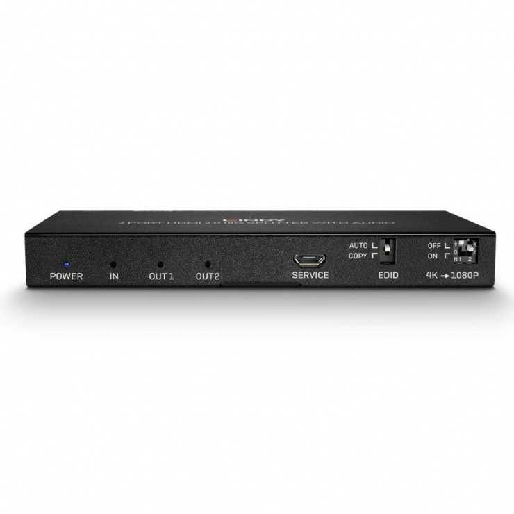 Multiplicator / Splitter HDMI 4K 60Hz 2 porturi cu audio, LINDY L38230