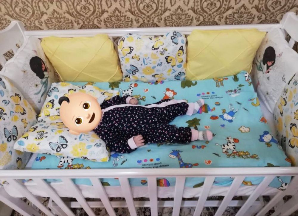 Детская кровать трансформер с маятником+ бортики подушки в комплекте