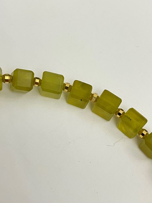 обеци колие, жадеит, позлатено сребро 925