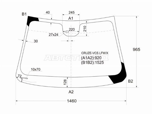 Стекло лобовое + дд CHEVROLET CRUZE 4/5D 09-15 Chevrolet Cruze