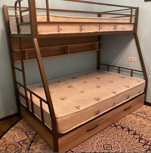 Двухъярусная металлическая кровать (двухярусная). Усиленная. Доставка.