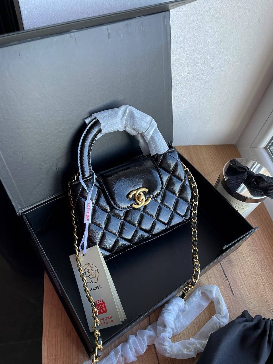 Чанта chanel бордо и черна