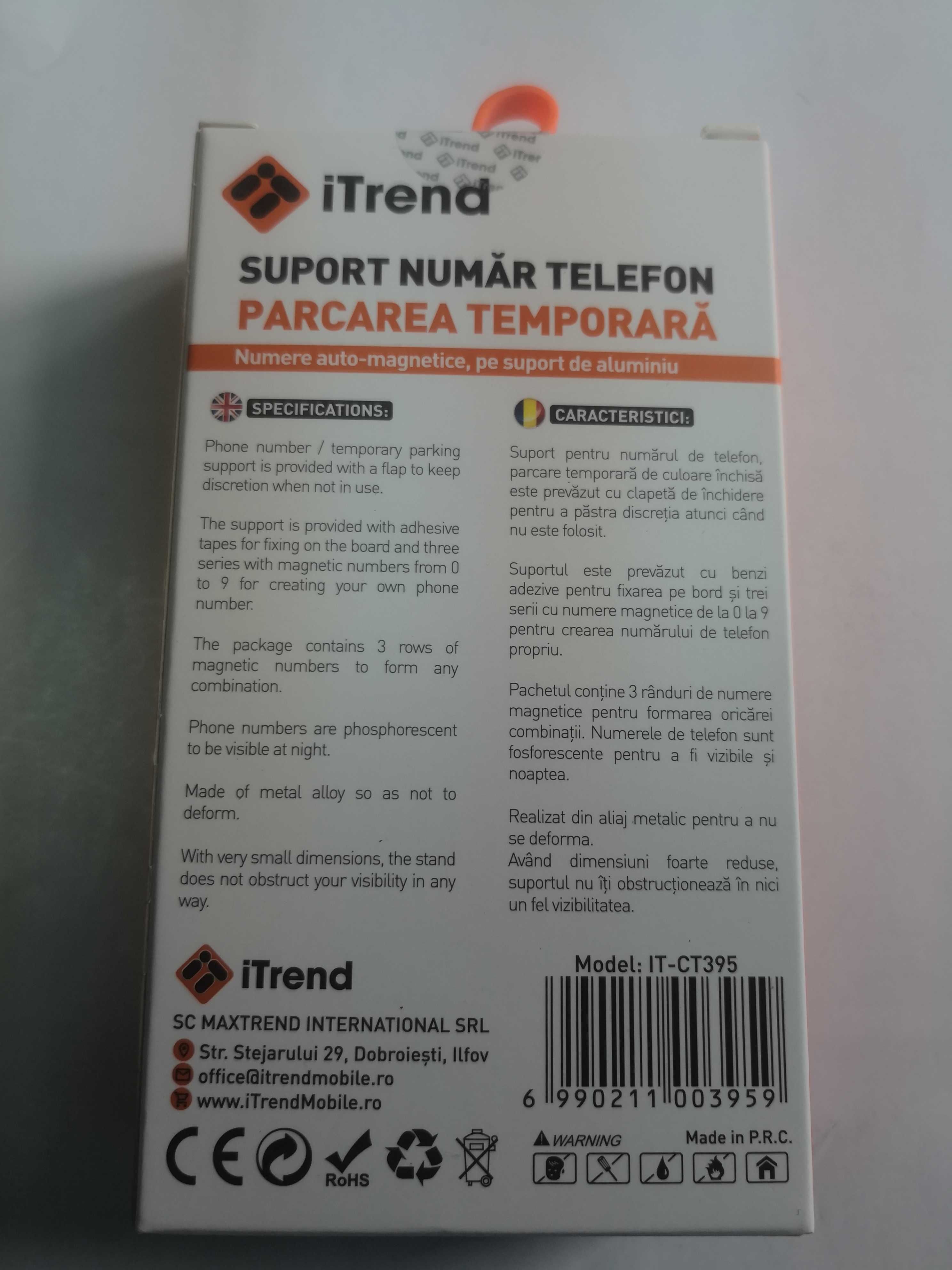 Suport numar telefon de pus pe bord