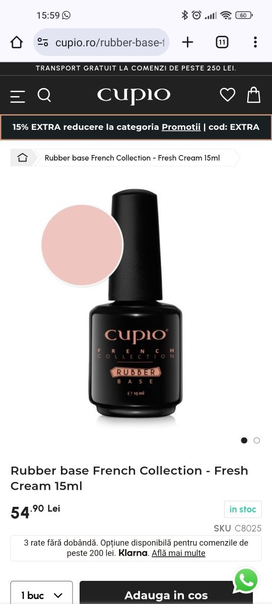 Produse Cupio manichiura ojă semi bază, bonder, top coat + lampa mini