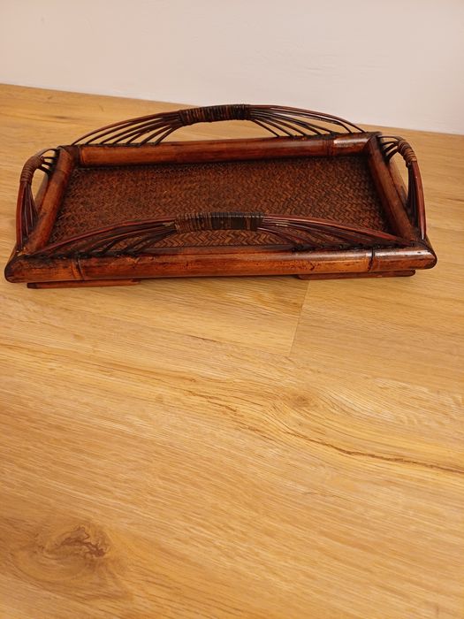 Accesoriu decorațiune vintage colectie bambus răchită Franța 1940