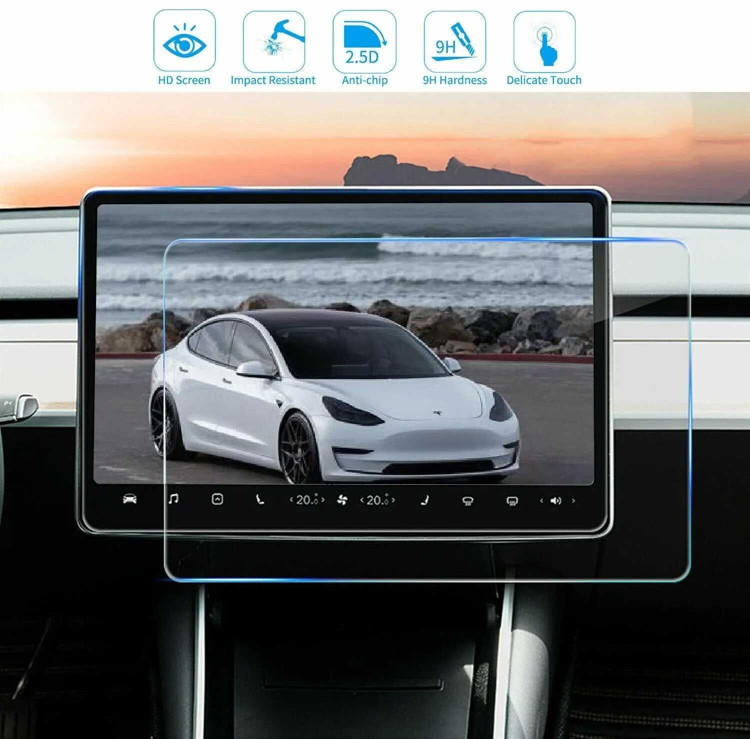 Sticla Folie Protectie PREMIUM Ecran Display Navigatie Tesla Model 3 Y