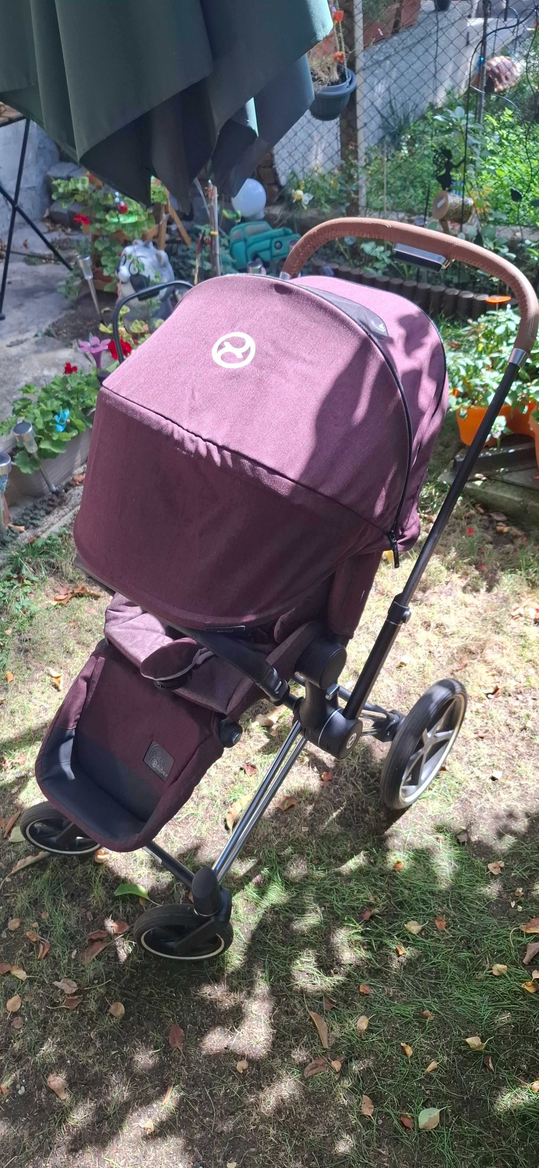 Cybex Priam Lux Platinum - комплект + 2 летни коша