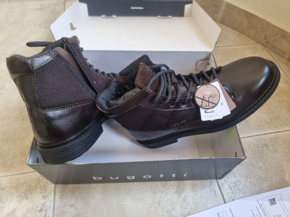 Кожени боти Bugatti кафеви с изолация - чисто нови