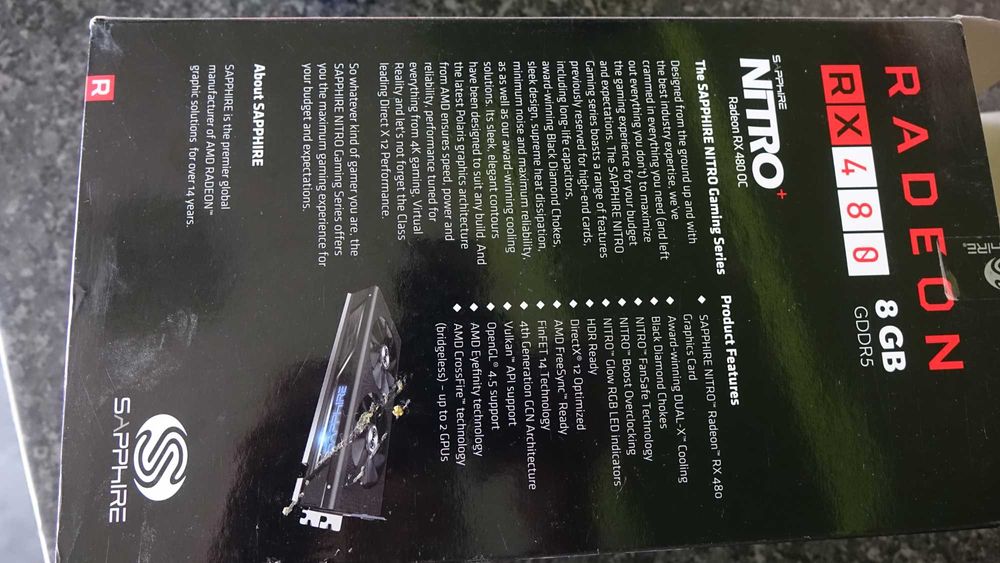 Placa video gaming Radeon RX480 OC Sapphire Nitro+ cu 8 Gb GDDR5