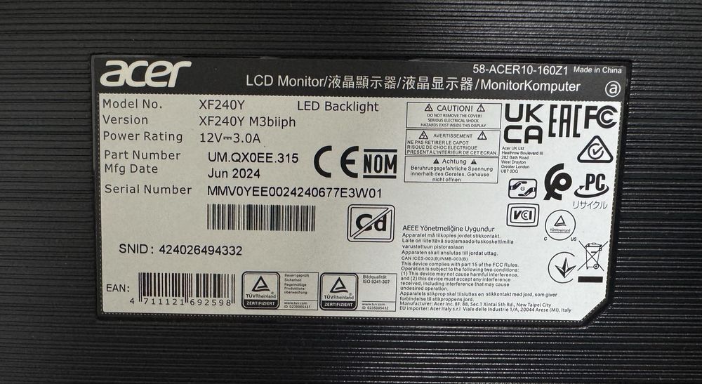 Monitor Acer Nitro 180hz ( GARANTIE ALTEX )