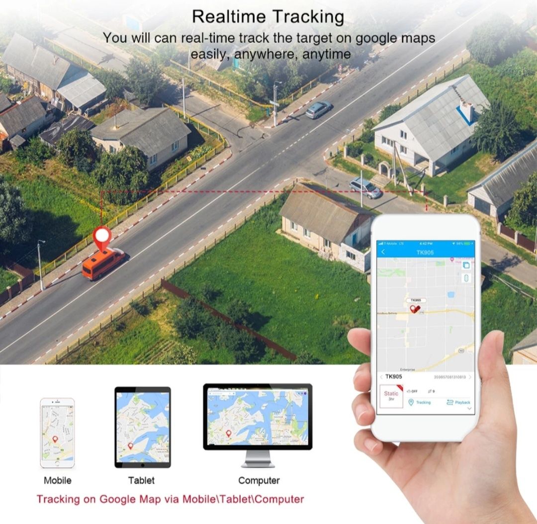 GPS tracker in timp real,alarma miscare,spion,perimetru,viteza etc.