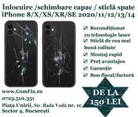 Geam Carcasă / Sticlă spate iPhone 11/11 Pro/Max | Montaj și Garanție