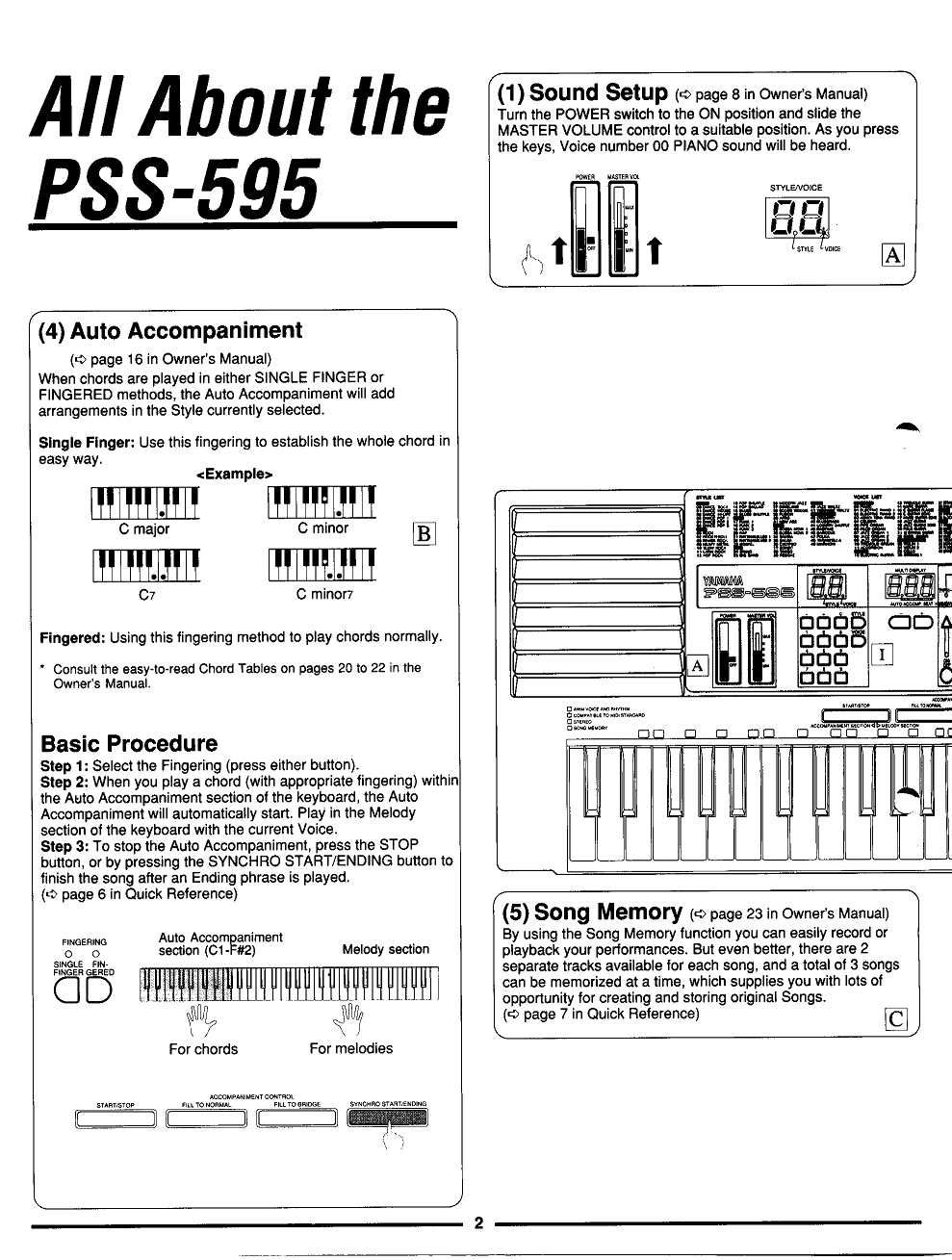 Yamaha PortaSound PSS 595 Electronic Keyboard,