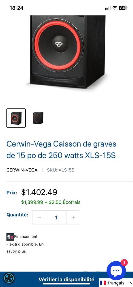 Cerwin Vega CLS-15S SUPER Subwoofer ACTIV 300W 25Hz Difuzor 15” 30Kg