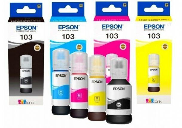 СКИДКА! Оригнал!Чернила и краска (4шт) Epson 103 для принтера
