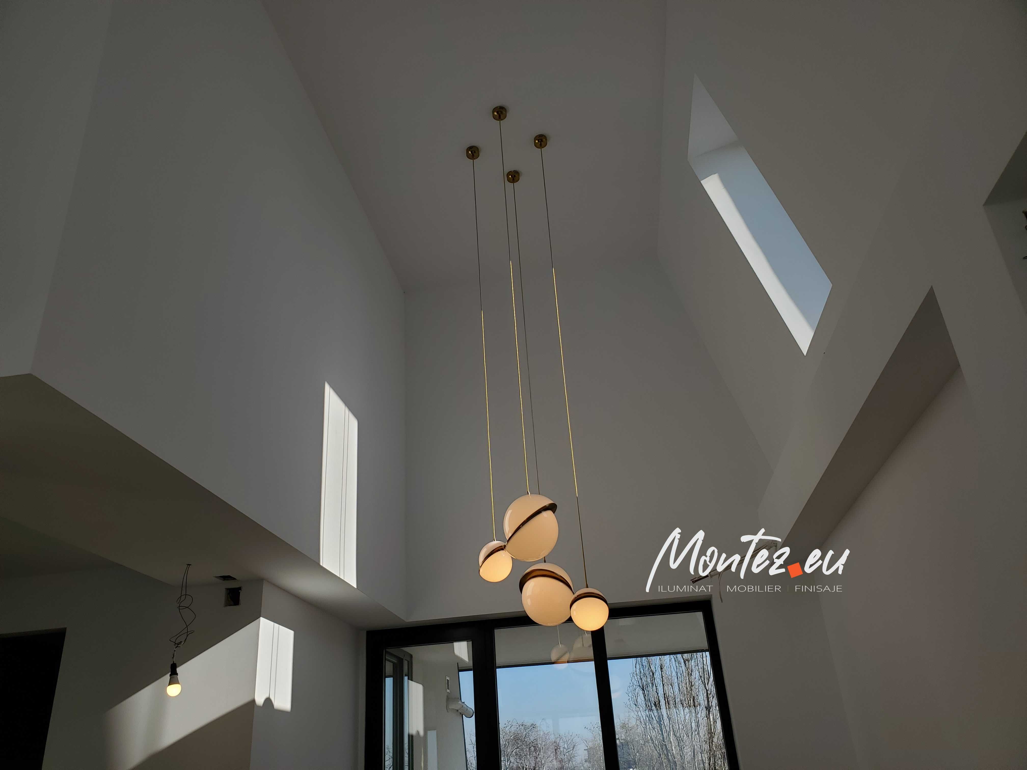 Montare corpuri de iluminat - lustre aplice spoturi montaj electrician