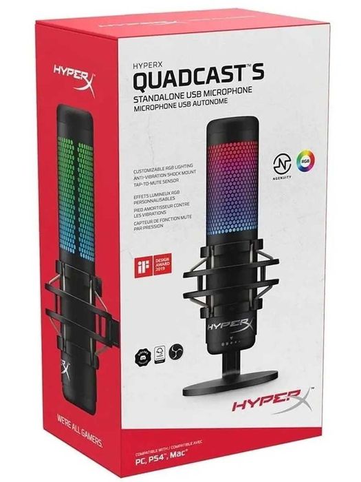 Микрофон HyperX QuadCast S черный