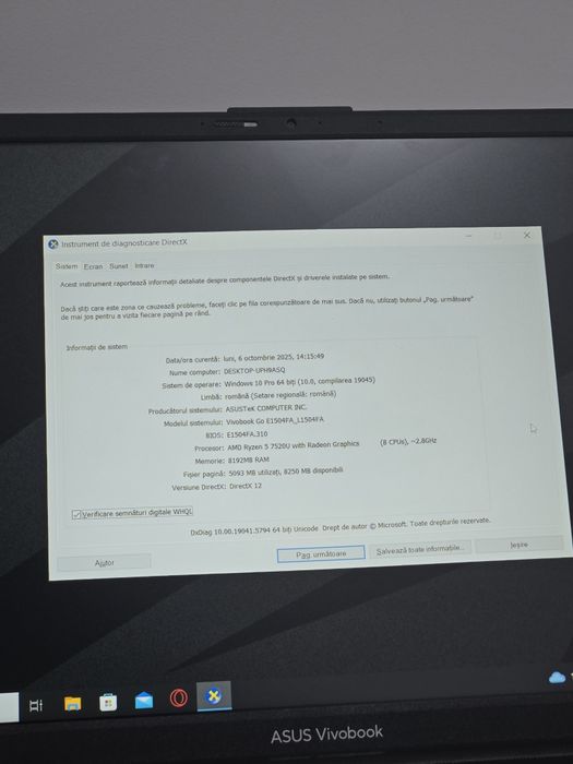 Vand Asus Vivobook ryzen 5 7520u