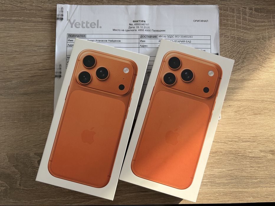 Iphone 17 Pro Cosmic Orange 256GB YETTEL ЧИСТО НОВ 36 месеца гаранция