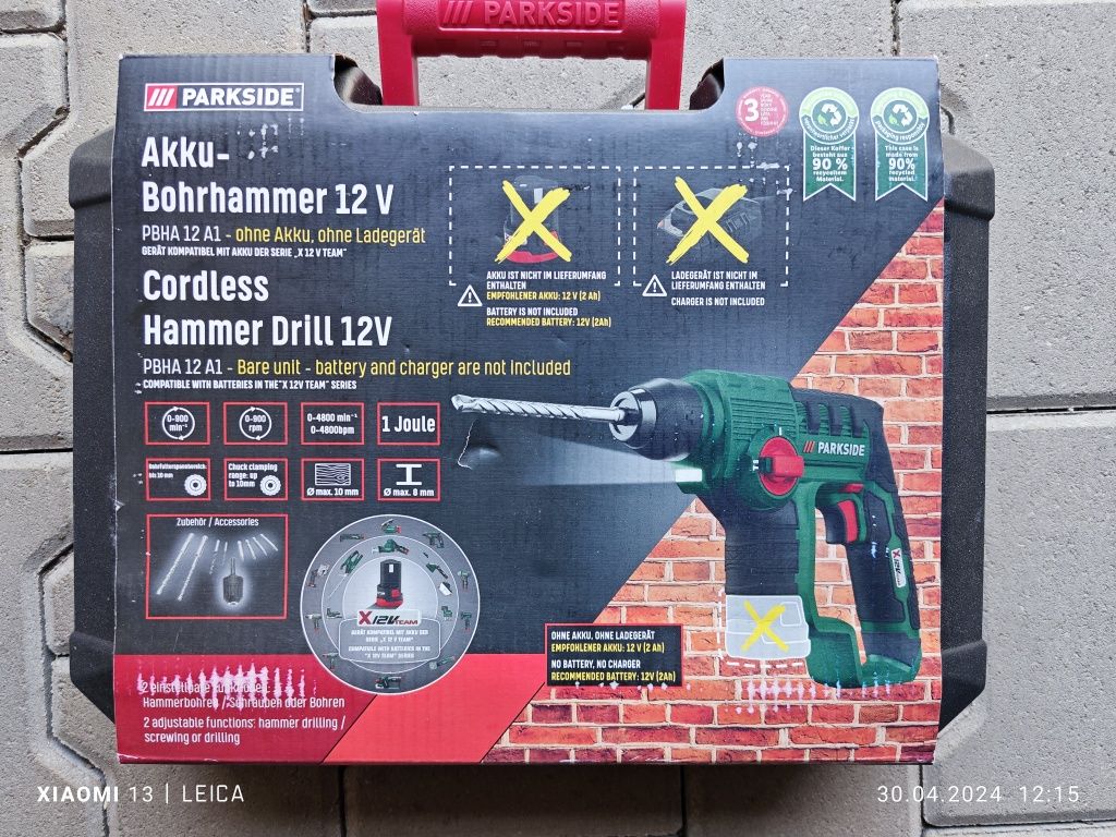 Rotopercutor parkside x12v 12v bormasina pistol hammer