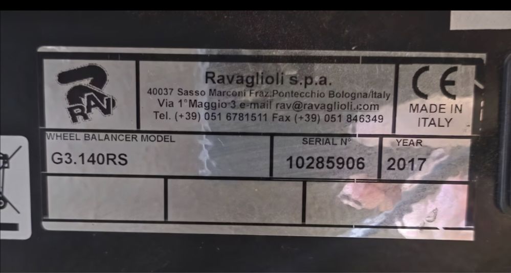 Masina echilibrat roti Ravaglioli G3 .