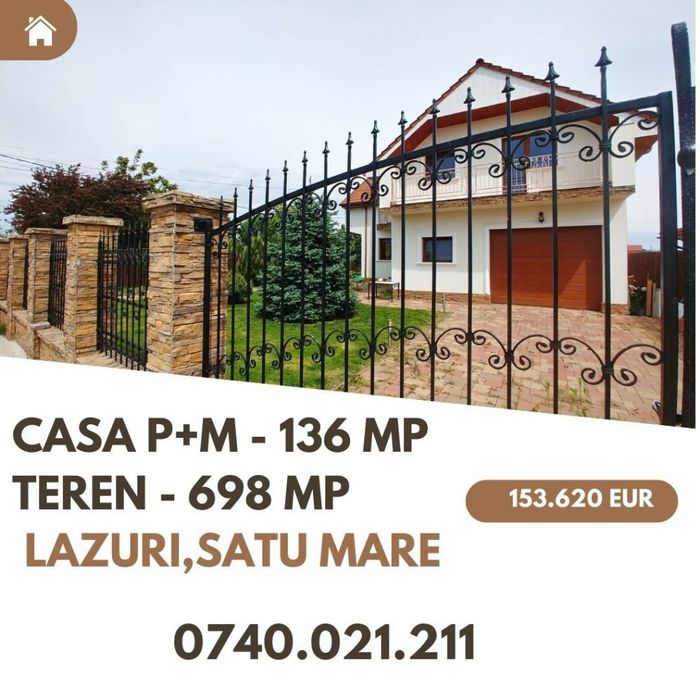 Casa P+M - 136 mp + Teren - 698 mp, Lazuri