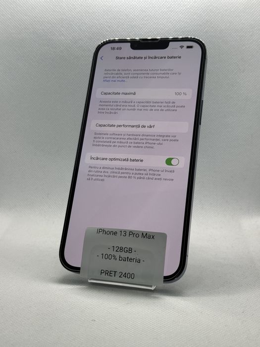 Magazin Vindem: Iphone 13 Pro Max, 128GB, 100% bateria