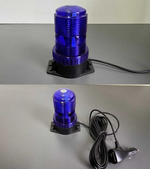 Girofar auto LED galben albastru rosu rotativ magnet 12V-24V