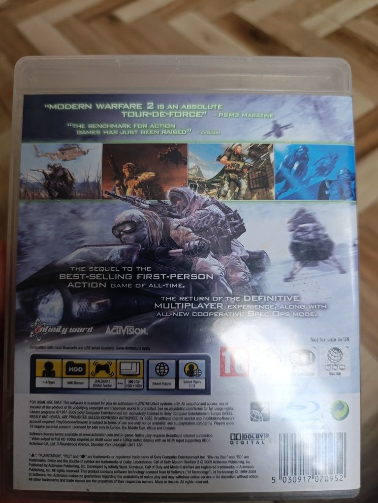Seria modern warfare 1,2,3 PS3 separat