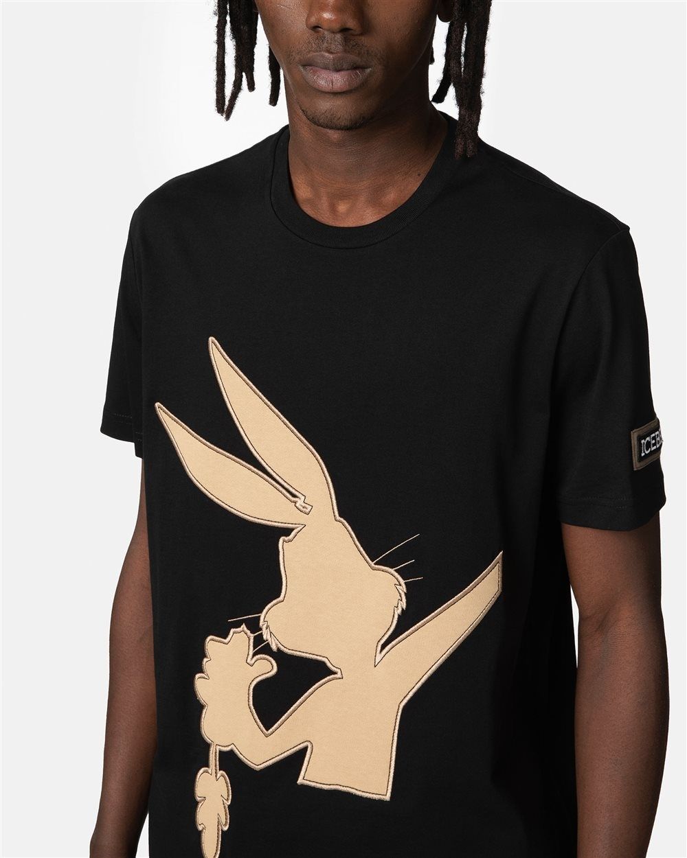 Мъжка тениска Iceberg Black T-shirt With Cartoon Detail