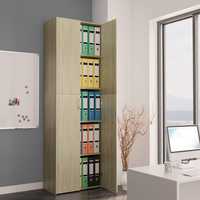 vidaXL Офис шкаф, дъб сонома, 60x32x190 см, ПДЧ 800300