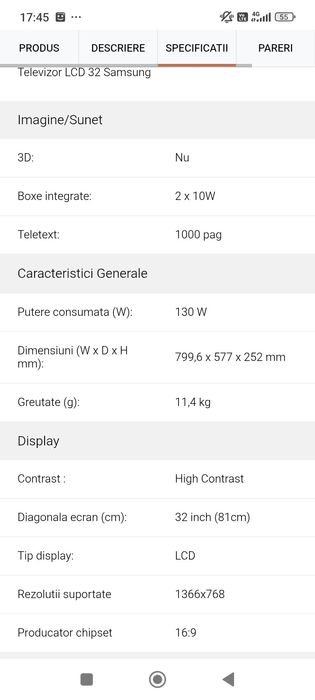 Televizor LCD Samsung 81cm