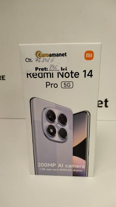 Telefon mobil Xiaomi Redmi Note 14 Pro, 5G, Midnight Black -P-