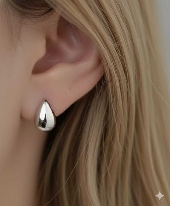 Обеци сребърни сълзи, печат 925! Нови с кутия